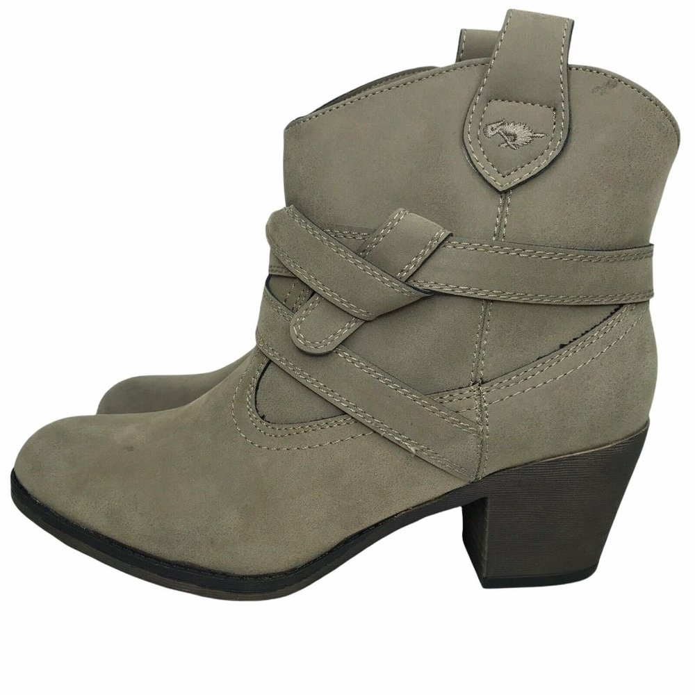 Rocket Dog Sayla Vintage Womens Western Boots‎ Size 9.5 Taupe Mid Top Shoes